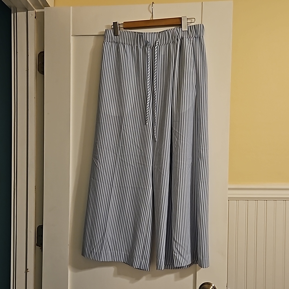 Blue and white h&m Linen pants